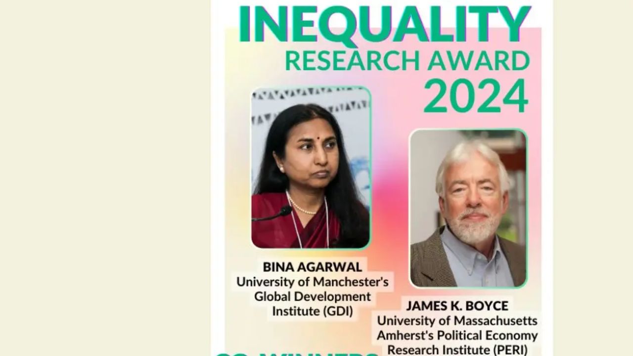 Usthadian Academy / Bina Agarwal and James Boyce awarded the first “Global Inequality Research Award” | 25 mar 2024 Usthadian Academy / Bina Agarwal and James Boyce awarded the first “Global Inequality Research Award”